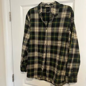 Lily & Lottie Green, Cream, yellow Plaid Shirt